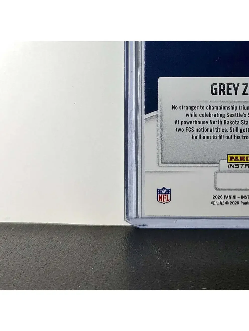 Grey Zabel Rookie 2026 Panini NFL Super Bowl LIX Champions #12 Card Seahawks